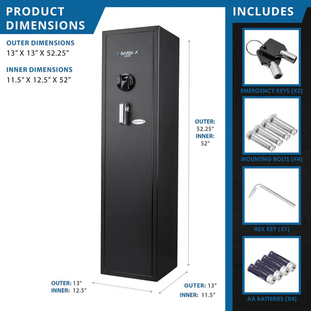 BARSKA Biometric Rifle Safe - Model AX12752: Holds 11 guns